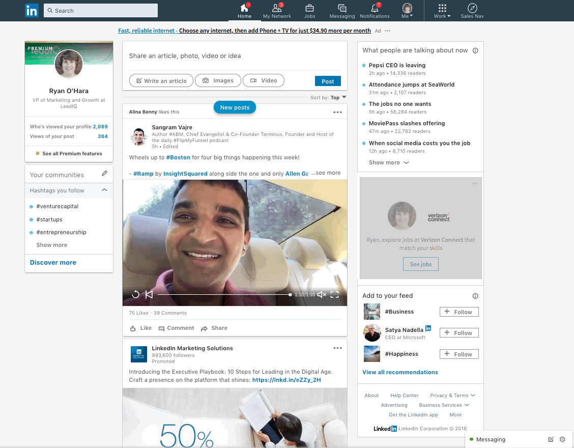 How to search event hashtags on LinkedIn