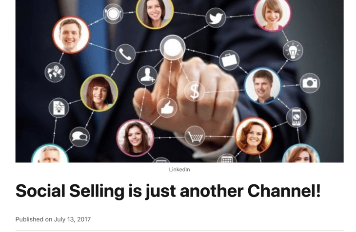 Social Selling is just another channel
