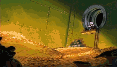 Diving into money GIF